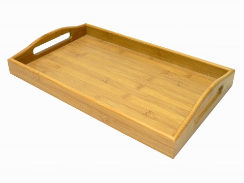 Rectangular bamboo serving tray